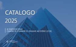 Catalogo 2025 delle iniziative delle Camere di Commercio Italiane all’Estero
