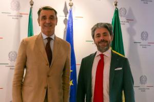 L'Ambasciatore Alessandro Cortese e il Presidente di ITALCAM Graziano Messana