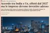 Accordo UE–India: l'intervista del Presidente della IICCI, Alessandro Giuliani, al Sole 24 Ore